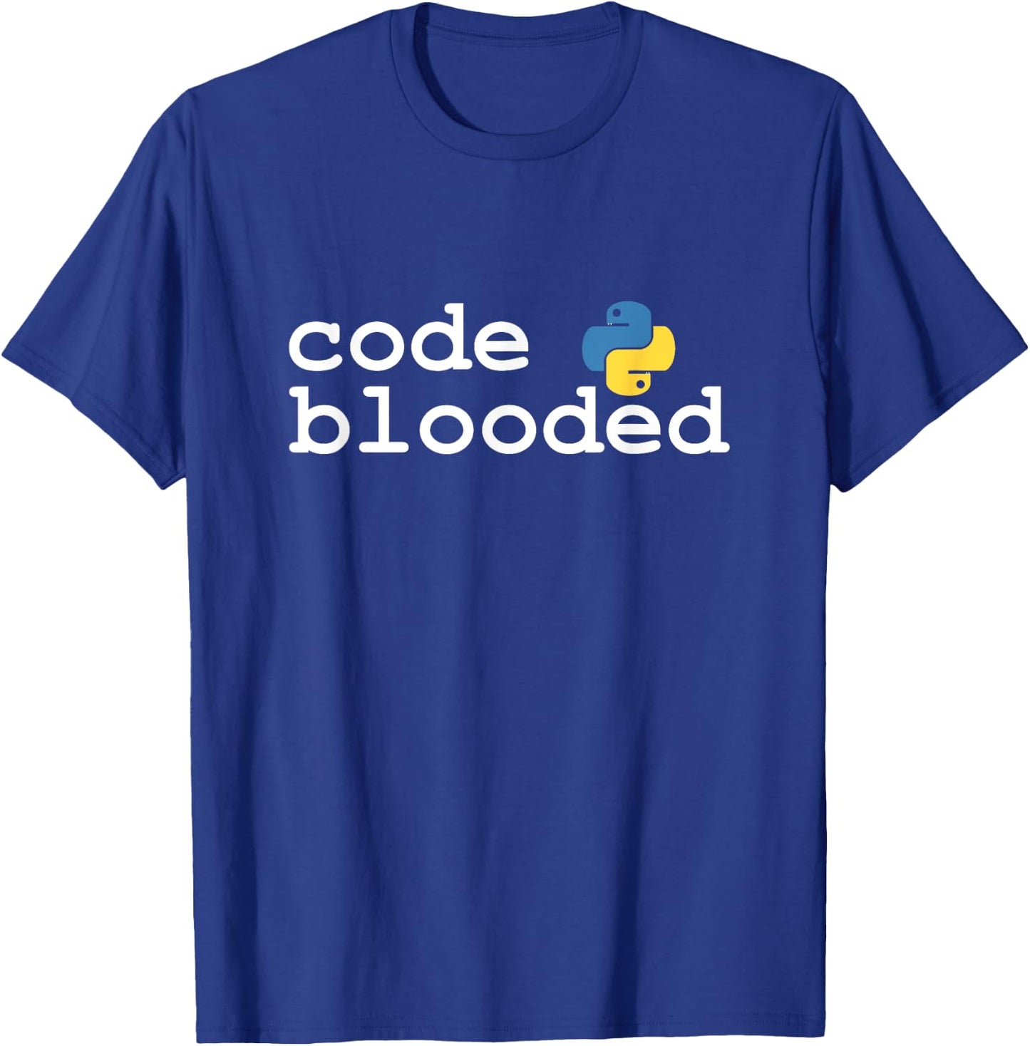 Code blooded. Python funny coder programmer retro joke T-Shirt - T-Shirt | Royal
