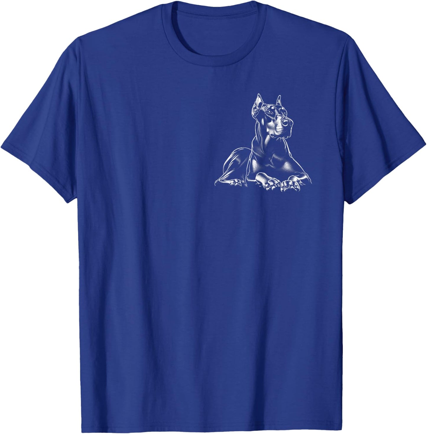 Proud Doberman in Lying Pose on Chest T-Shirt - T-Shirt | Royal