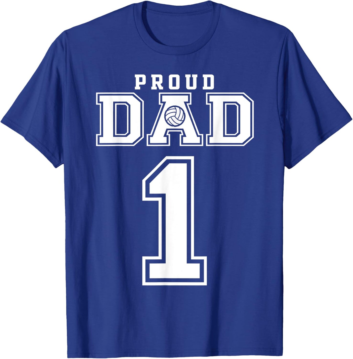 Custom Proud Volleyball Dad Number 1 Personalized T-Shirt - T-Shirt | Royal
