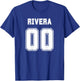 Rivera Name Back Sports Number Family Team T-Shirt - T-Shirt | Royal