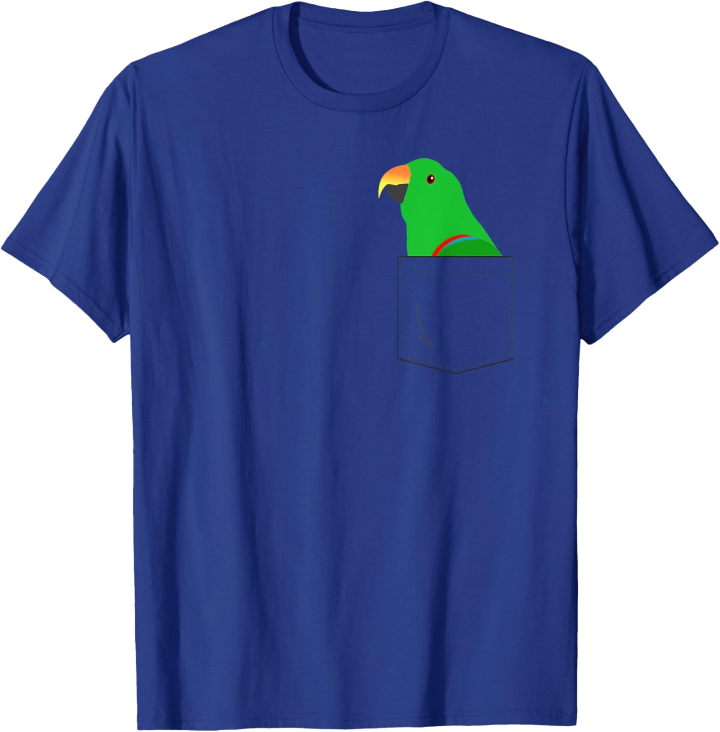 Eclectus Male Parrot, Fake Pocket T-Shirt - T-Shirt | Royal