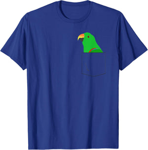 Eclectus Male Parrot, Fake Pocket T-Shirt - T-Shirt | Royal