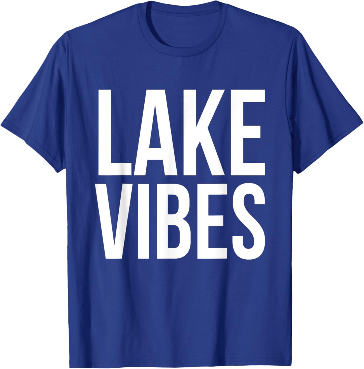 Lake Vibes Summer Vacation Boat Fish Swim Fun Family Vacay Men Women Kids T-Shirt - T-Shirt | Royal