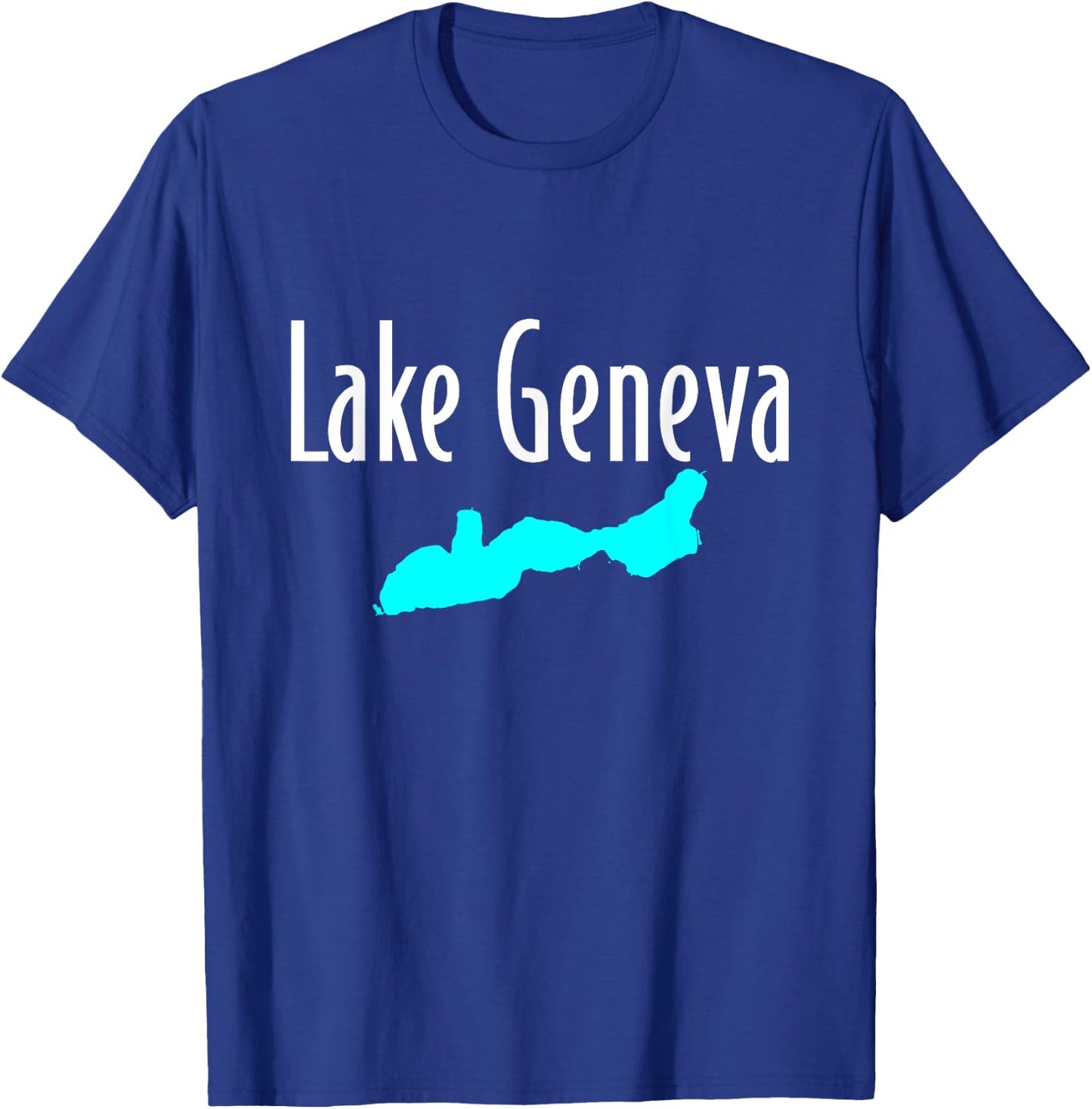 Minimalist Lake Geneva - Wisconsin T-Shirt - T-Shirt | Royal