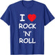 I Love Rock and Roll Music Lover Gift Vintage Retro Concert T-Shirt - T-Shirt | Royal