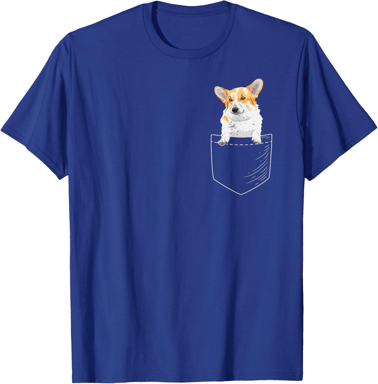 Cute Corgi in Pocket Dog Gift Women Men T-Shirt - T-Shirt | Royal