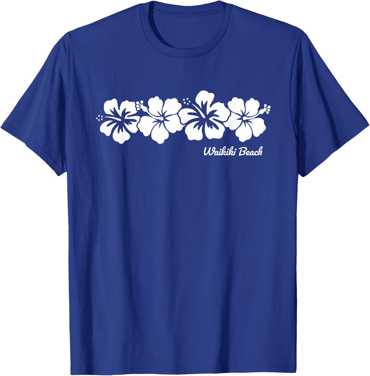 Waikiki Beach Hawaii Hibiscus Flower Souvenir T-Shirt - T-Shirt | Royal