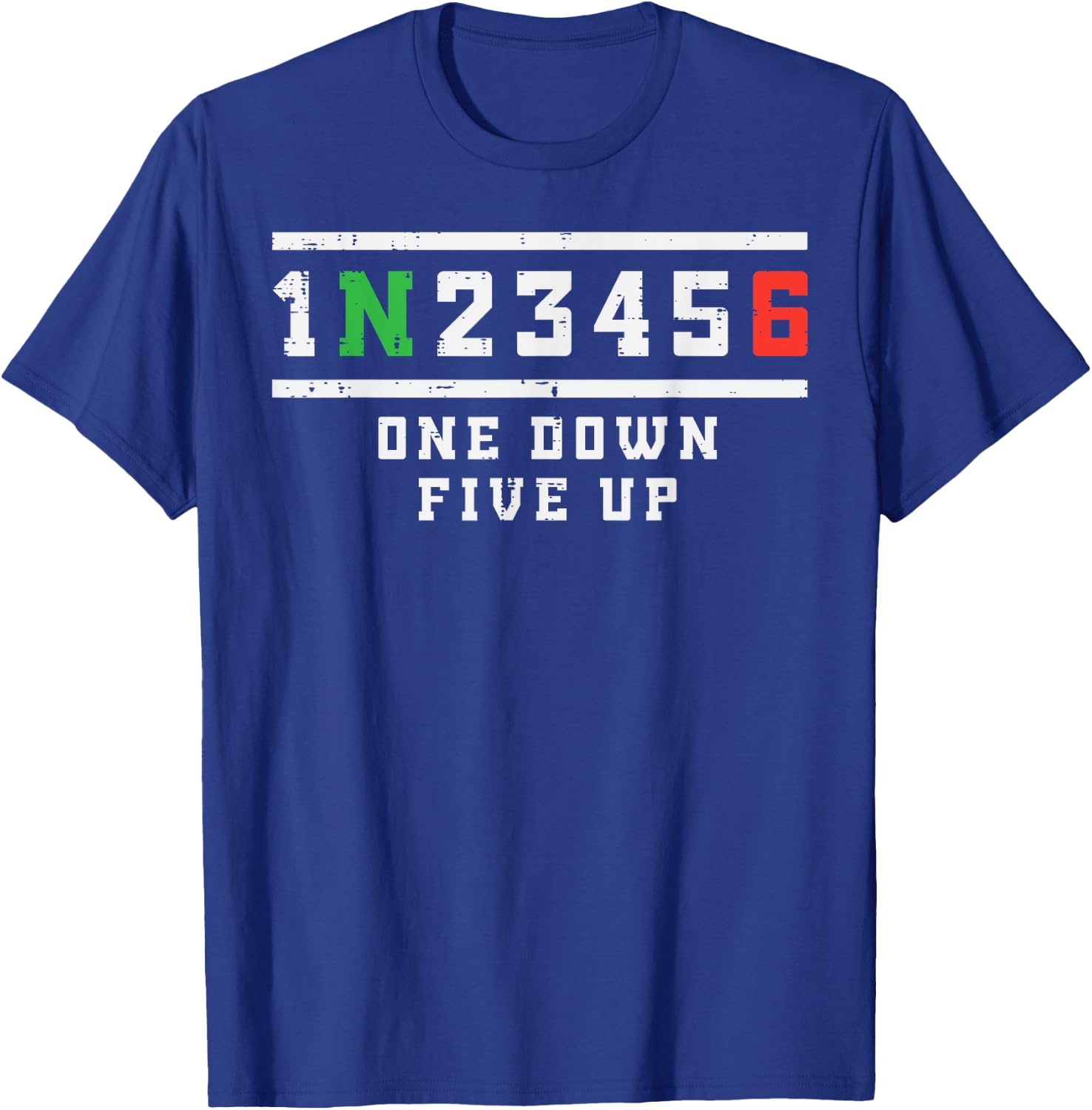 Motorcycle Gear Shift One Down Five Up Biker Men Women Kids T-Shirt - T-Shirt | Royal