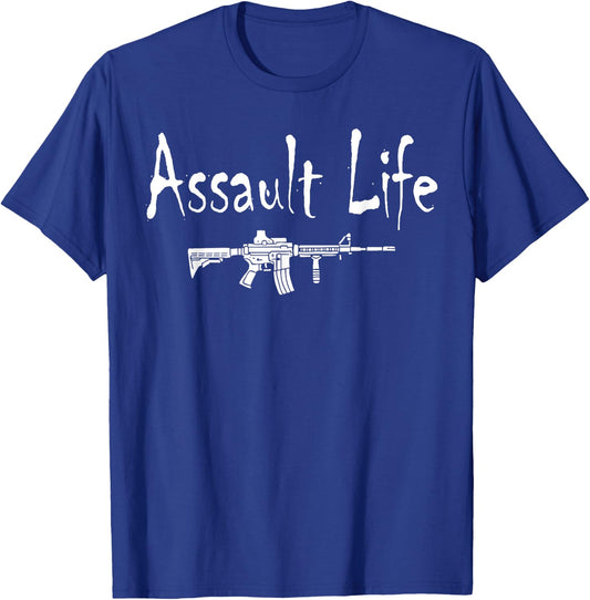 Assault Life Funny Cool Gun Shooting Range Statement Graphic T-Shirt - T-Shirt | Royal
