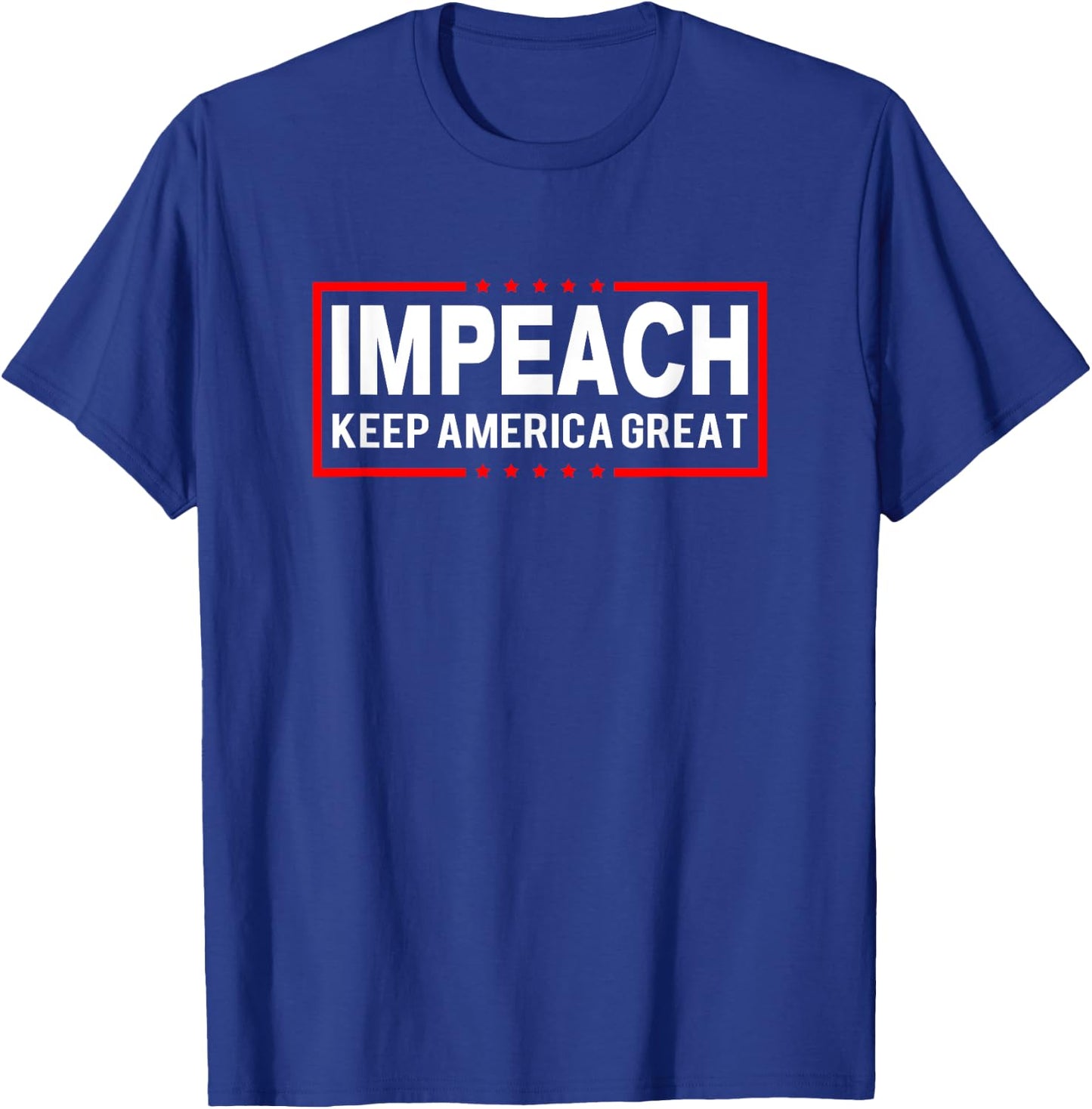 Impeach Anti-Trump Keep America Great Spoof Logo T-Shirt - T-Shirt | Royal
