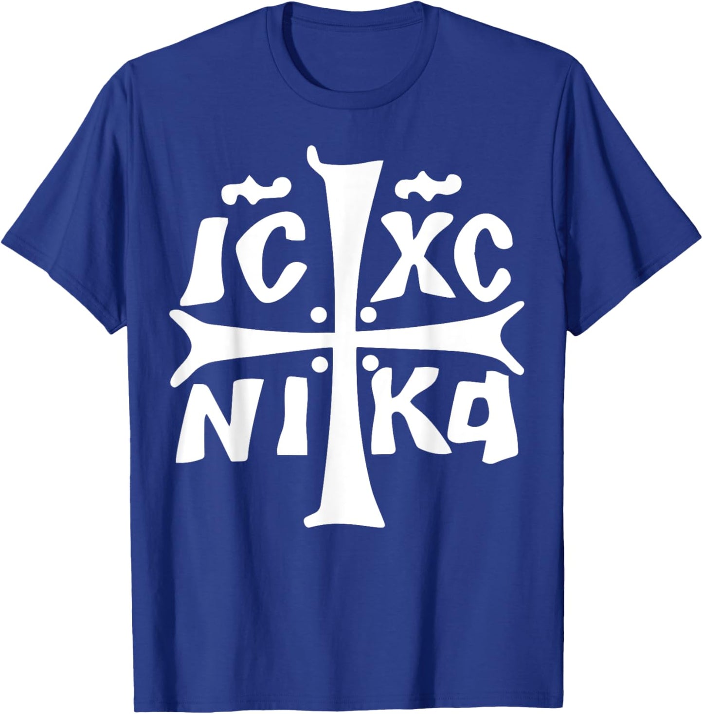 IC XC NIKA Cross Christogram Orthodox Christian T-Shirt - T-Shirt | Royal