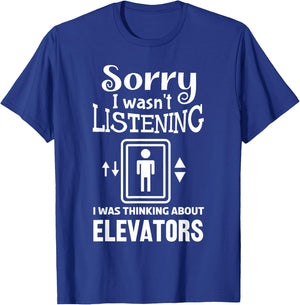Funny Elevator Art Women Elevator Inspector Lover T-Shirt - T-Shirt | Royal