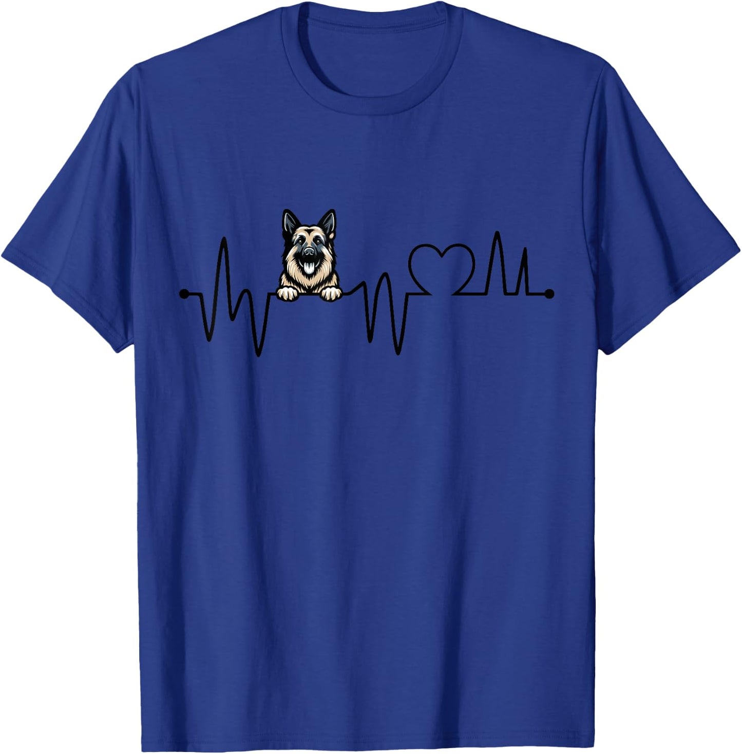 German Shepherd Heartbeat - Men Women Kids GSD Lover T-Shirt - T-Shirt | Royal