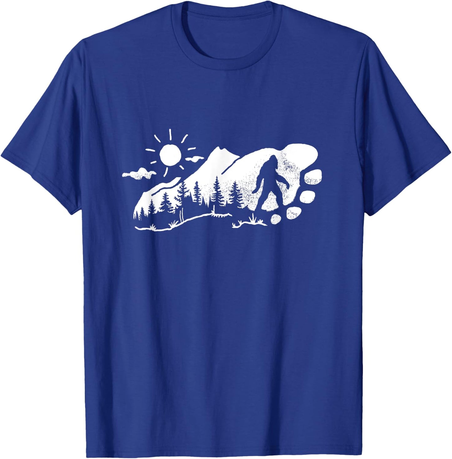 Bigfoot Footprint Graphic T-Shirt - T-Shirt | Royal