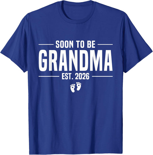 Soon to be Grandma 2026 Loading Promoted to Grandma 2026 T-Shirt - T-Shirt | Royal