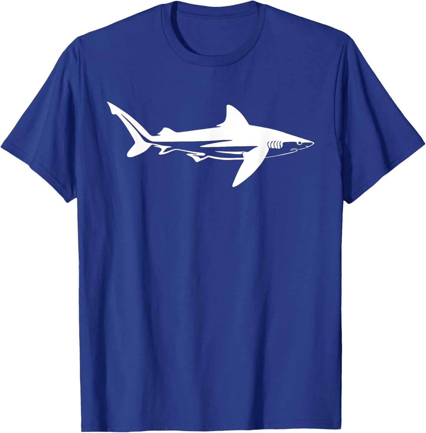 Tiger Shark Silhouette Simple Shark Design T-Shirt - T-Shirt | Royal