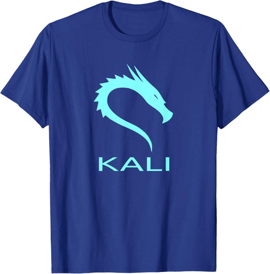 Kali Linux tagline with Dragon Open Source Os T-Shirt - T-Shirt | Royal