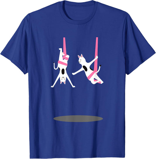 Aerial Silks Dancer I Air Yoga Acrobatics I Cat Aerialist Men Women T-Shirt - T-Shirt | Royal