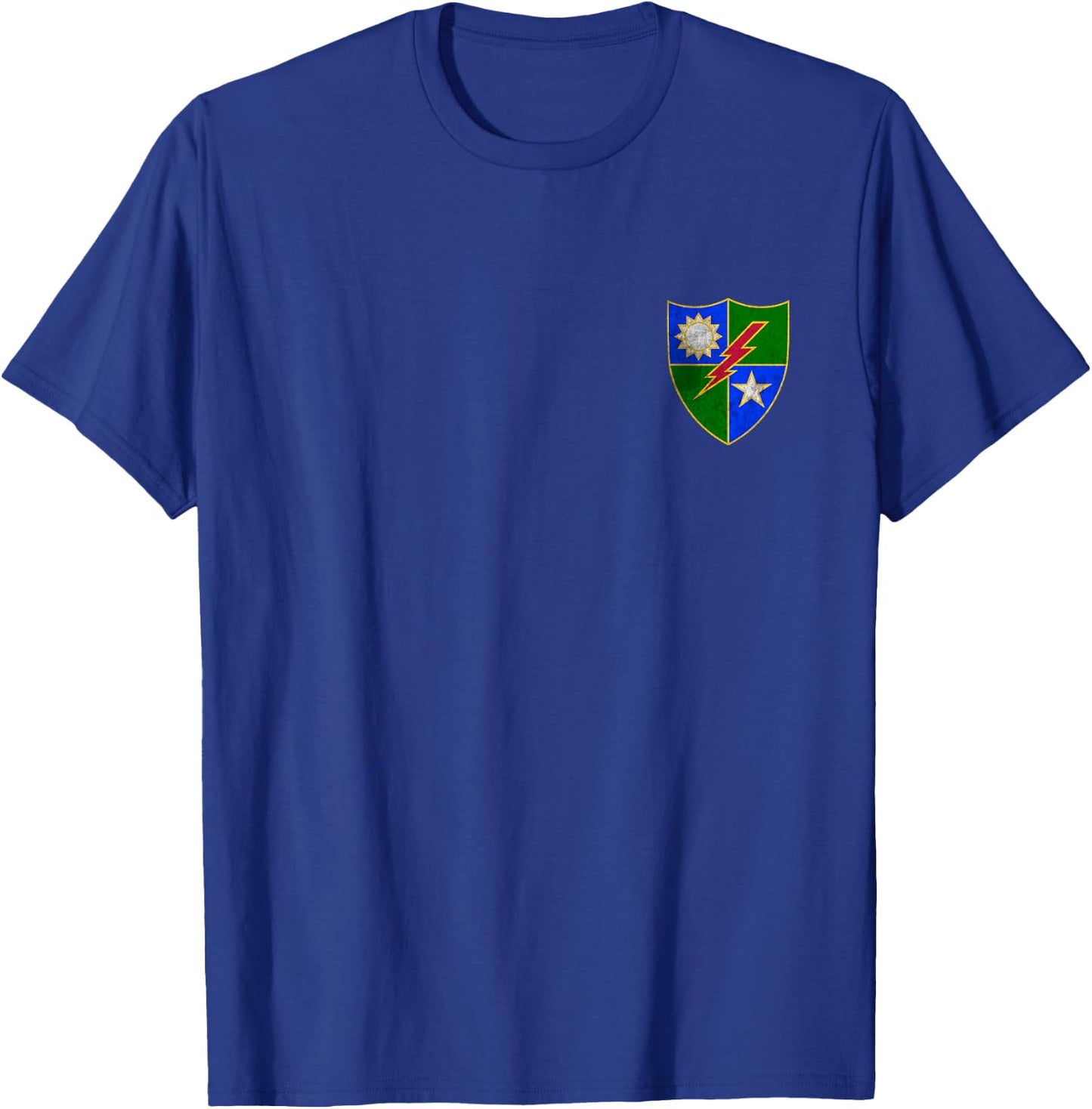 75th Ranger Regiment DUI Distressed Logo Airborne Rangers T-Shirt - T-Shirt | Royal