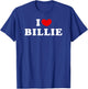 I Love Billie, I Heart Billie T-Shirt - T-Shirt | Royal