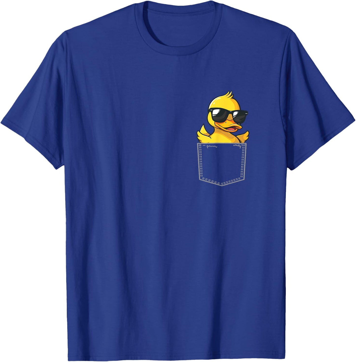 Duck Wearing Glasses Vintage Ducks Cute Animals In Pocket T-Shirt - T-Shirt | Royal
