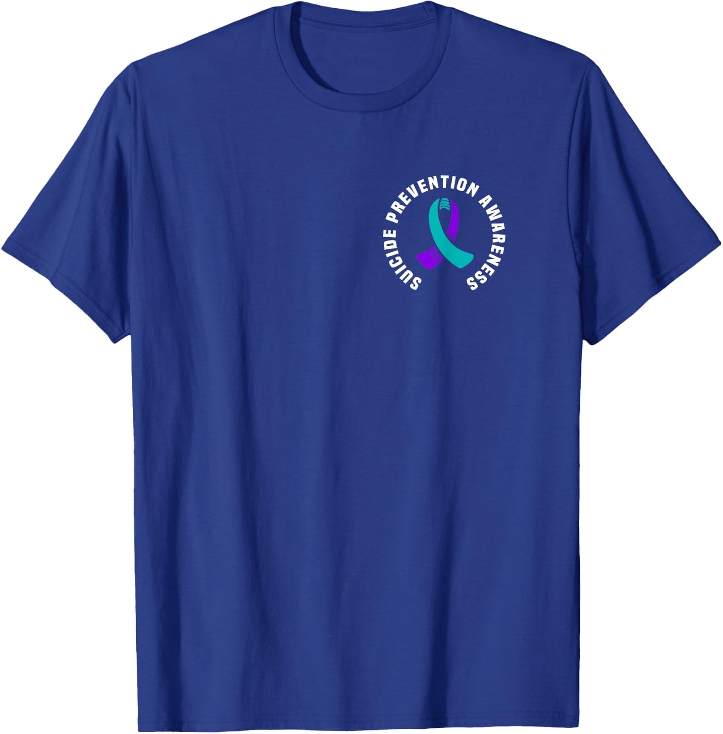 National Suicide Prevention Awareness Month Wear Women's Suicide Prevention Awareness , Black, Small, Short Sleeve, Round Neck, Modern Pocket Design with Awareness Ribbon T-Shirt - T-Shirt | Royal
