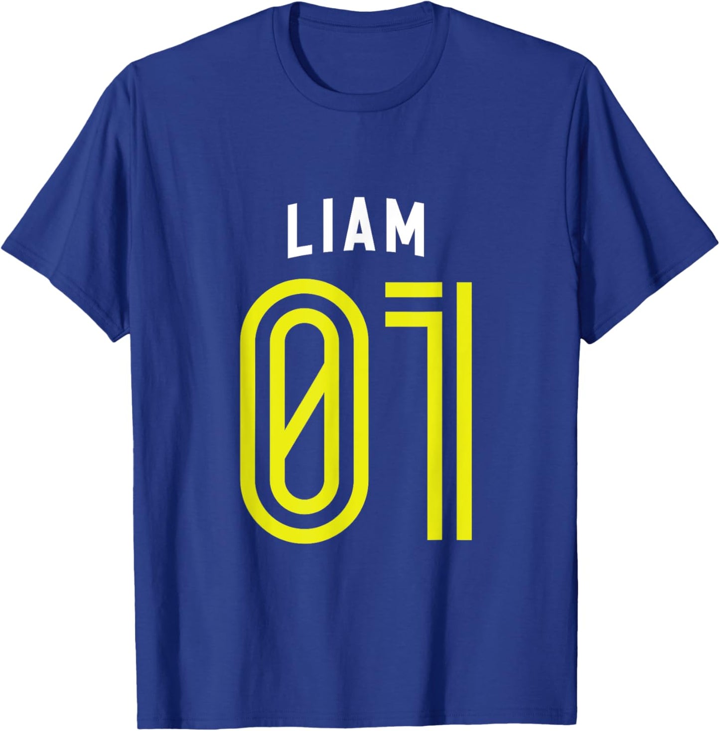 LIAM 01 - Number One Team Sports Fan Varsity Style T-Shirt - T-Shirt | Royal