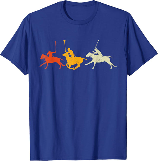 Polo Players Horseback Riding Horse Equestrian Sports T-Shirt - T-Shirt | Royal