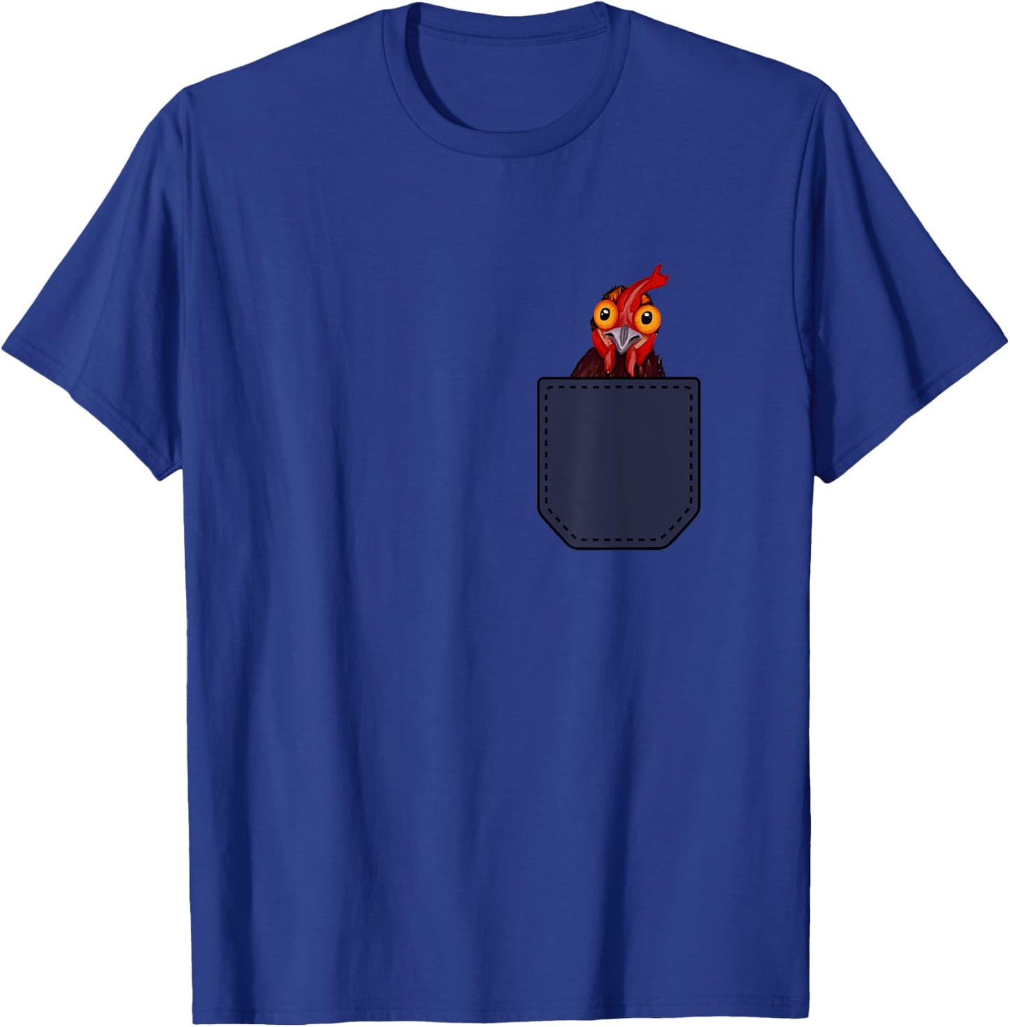 Chicken Farmers Cute and Funny Rooster Black Adult T-Shirt - T-Shirt | Royal