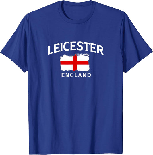 Leicester England Flag English T-Shirt - T-Shirt | Royal