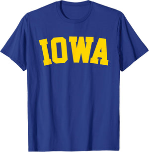 Retro Iowa Vintage Iowa Gold Iowa Throwback Souvenir T-Shirt - T-Shirt | Royal