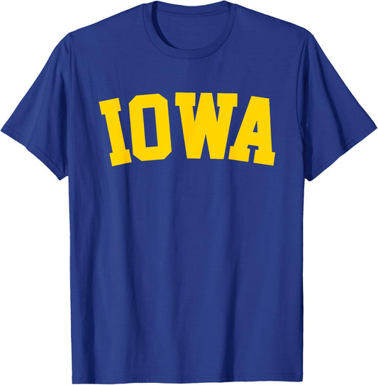 Retro Iowa Vintage Iowa Gold Iowa Throwback Souvenir T-Shirt - T-Shirt | Royal