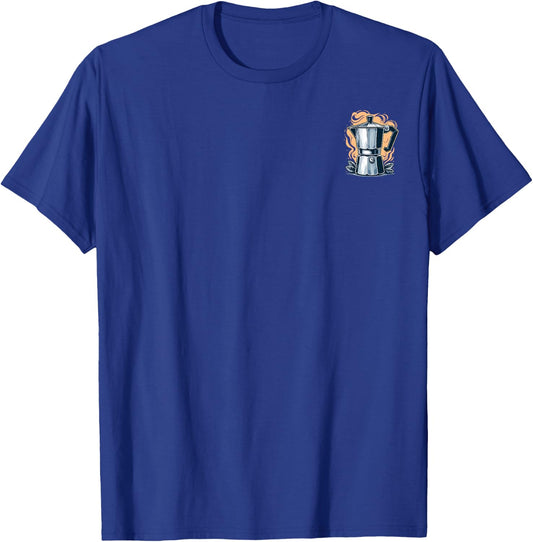 Classic Moka Pot Retro Coffee Minimalist T-Shirt - T-Shirt | Royal