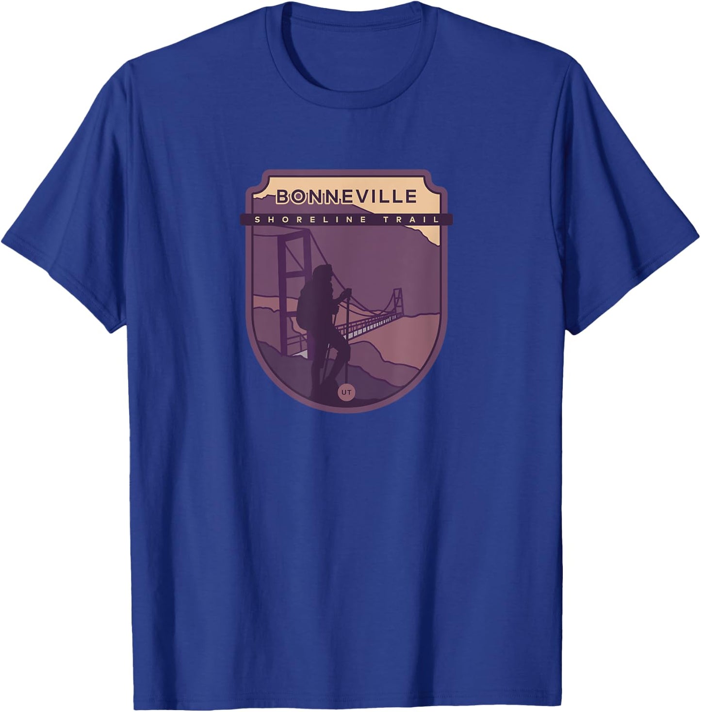Bonneville Shoreline Trail – Utah hiker T-Shirt - T-Shirt | Royal