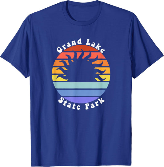 Grand Lake State Park Oklahoma Sunrise Camping Vacation T-Shirt - T-Shirt | Royal