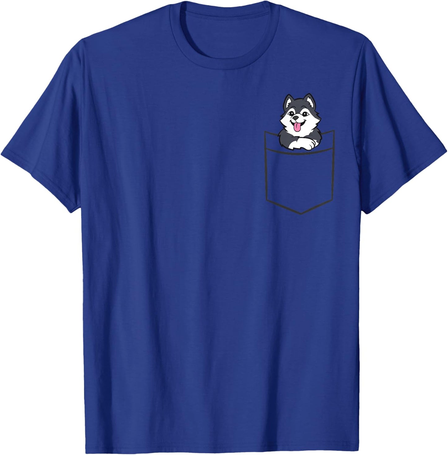 Husky In The Pocket Cute Husky T-Shirt - T-Shirt | Royal