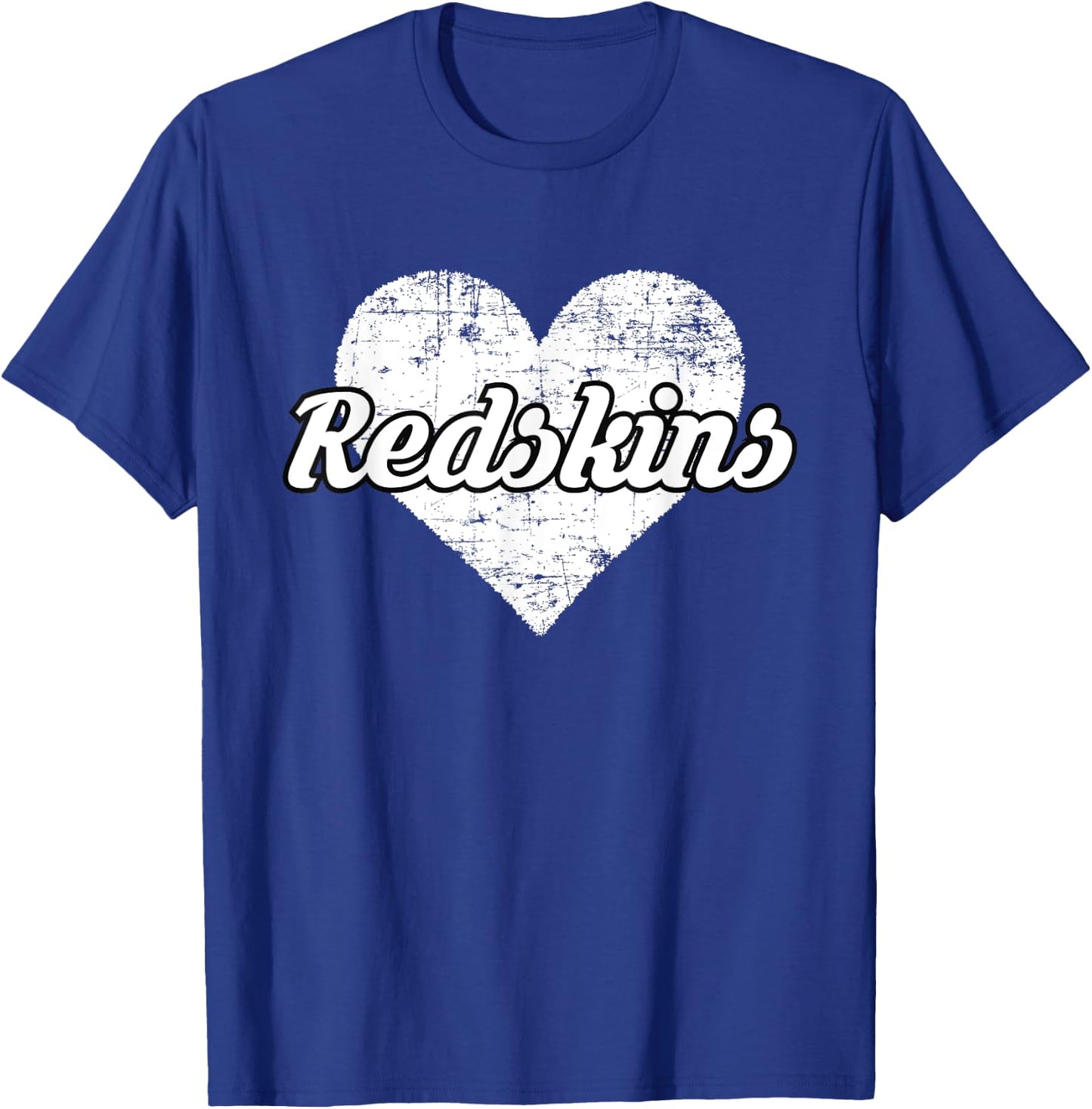 Redskins Over Distressed Heart Goshen T-Shirt - T-Shirt | Royal