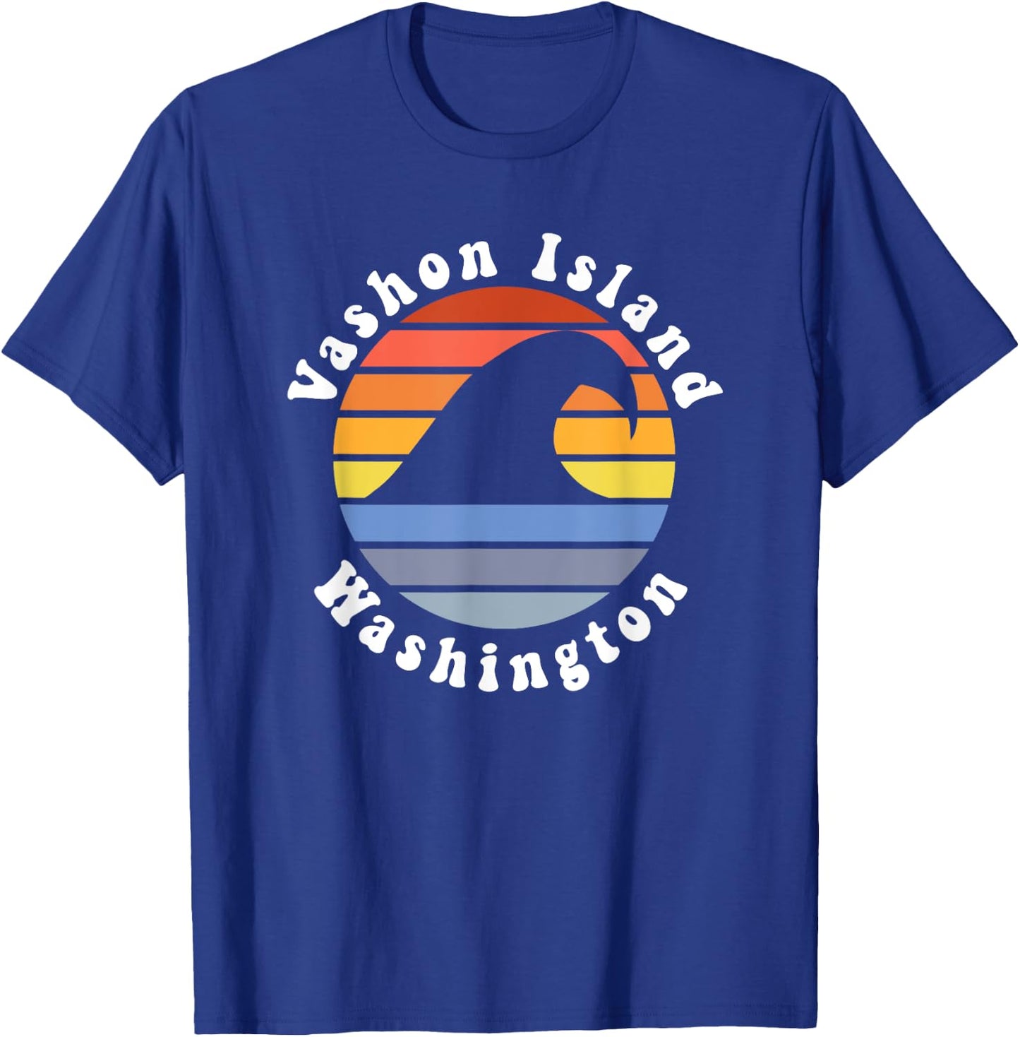 Retro Vashon Island Washington Vacation Beach Wave Souvenir T-Shirt - T-Shirt | Royal