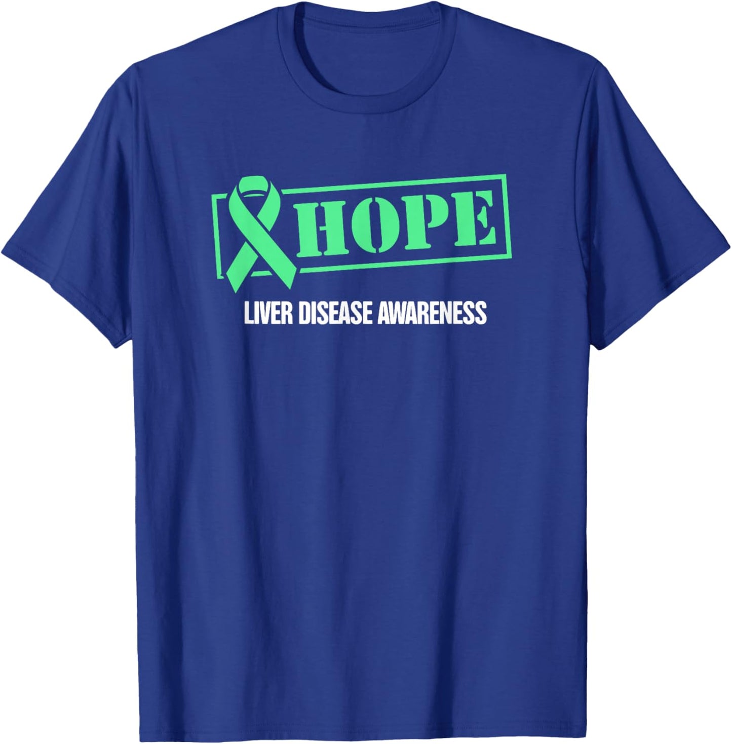 Hope - Green Ribbon Liver Disease Awareness T-Shirt - T-Shirt | Royal
