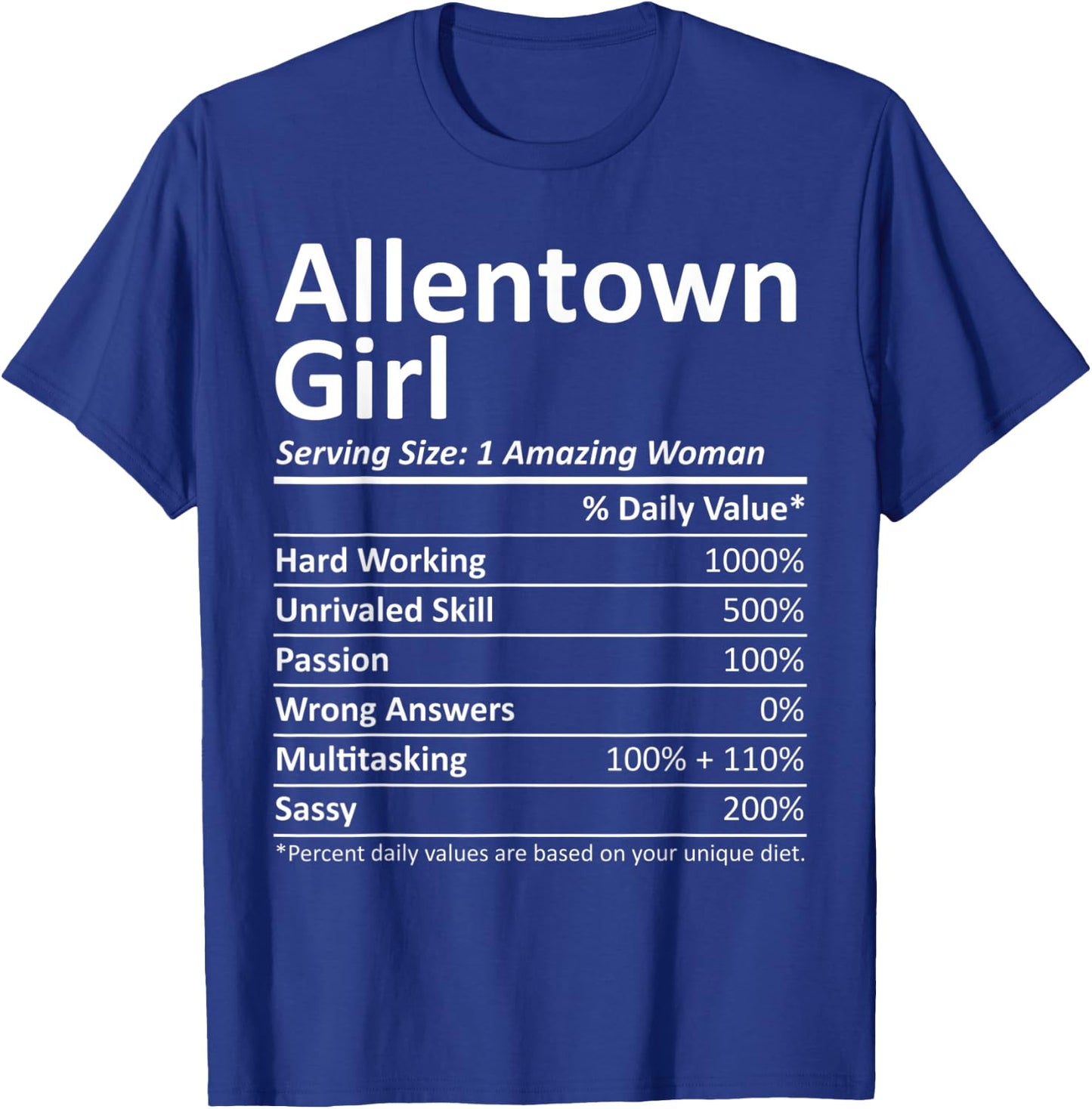 ALLENTOWN GIRL PA PENNSYLVANIA Funny City Home Roots Gift T-Shirt - T-Shirt | Royal
