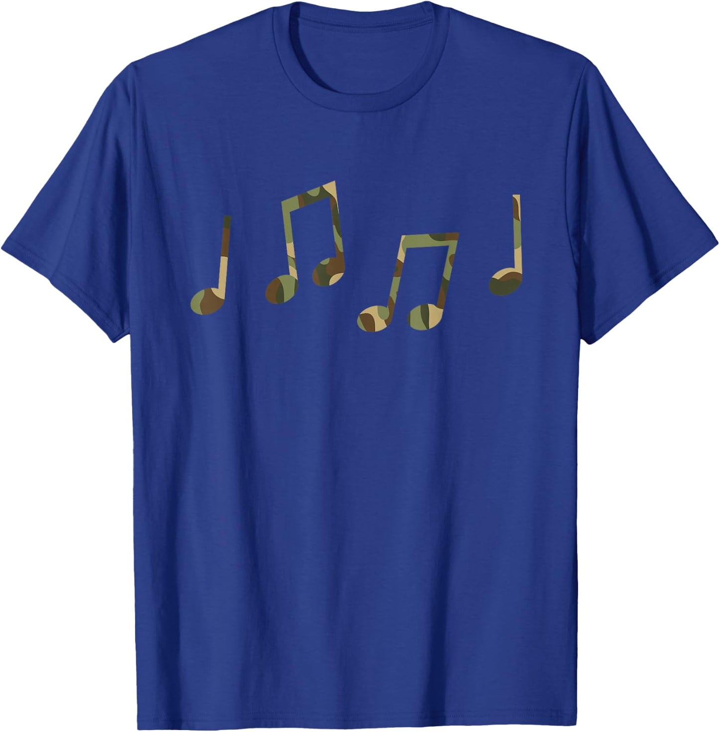 Camo Musician Camouflage Music Notes Camo Music Teacher T-Shirt - T-Shirt | Royal