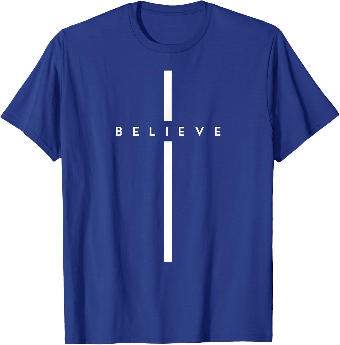 Believe Cross God Jesus Easter Christian Religious Men Women T-Shirt - T-Shirt | Royal
