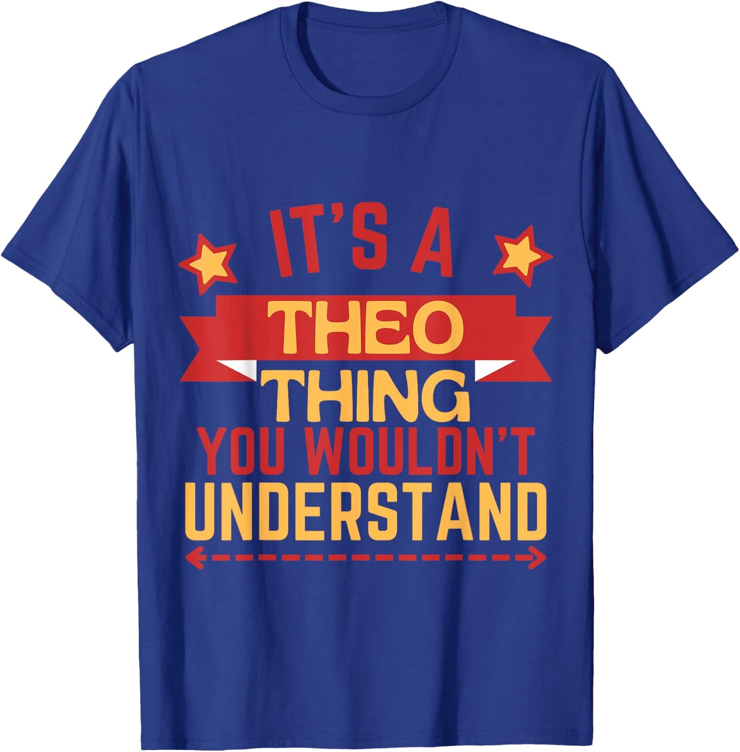 Theo Name Gift Birthday Celebration -Kids Theo Gift Black Small Modern Short Sleeve T-Shirt - T-Shirt | Royal