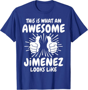 Jimenez Surname Awesome Jimenez Last Name Jimenez T-Shirt - T-Shirt | Royal