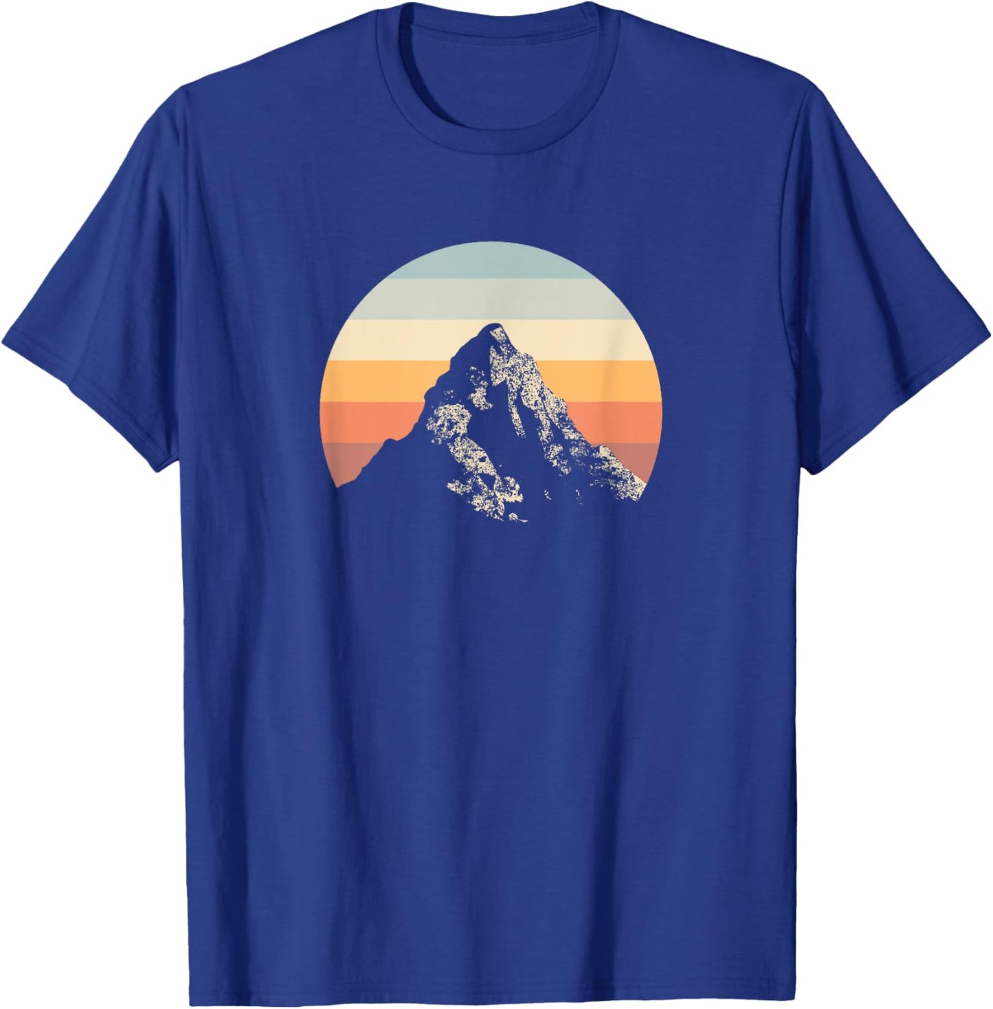 Mountain Sunset Circle Rainbow Outdoor Nature T-Shirt - T-Shirt | Royal