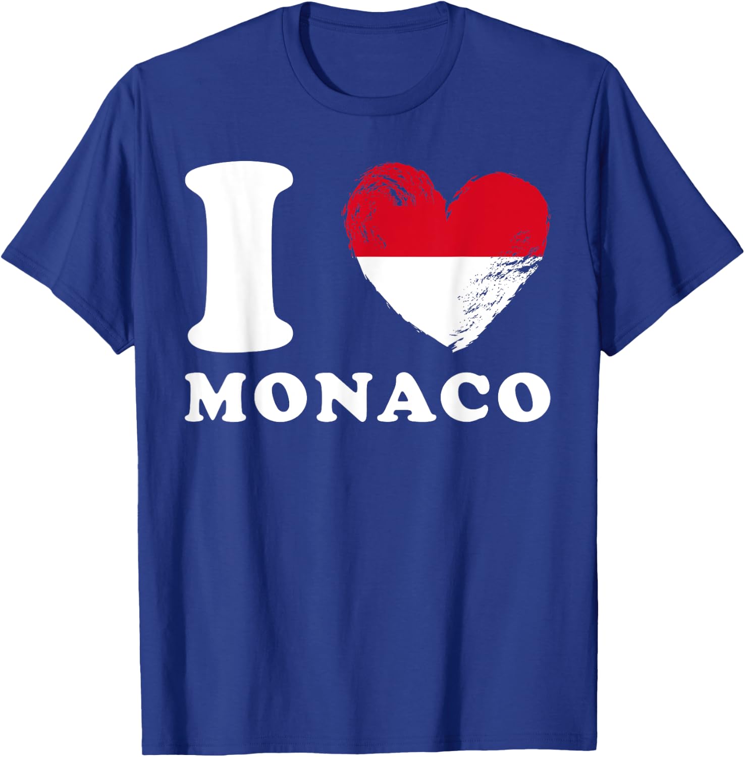 I Love Monaco - Heart Flag Monaco T-Shirt - T-Shirt | Royal