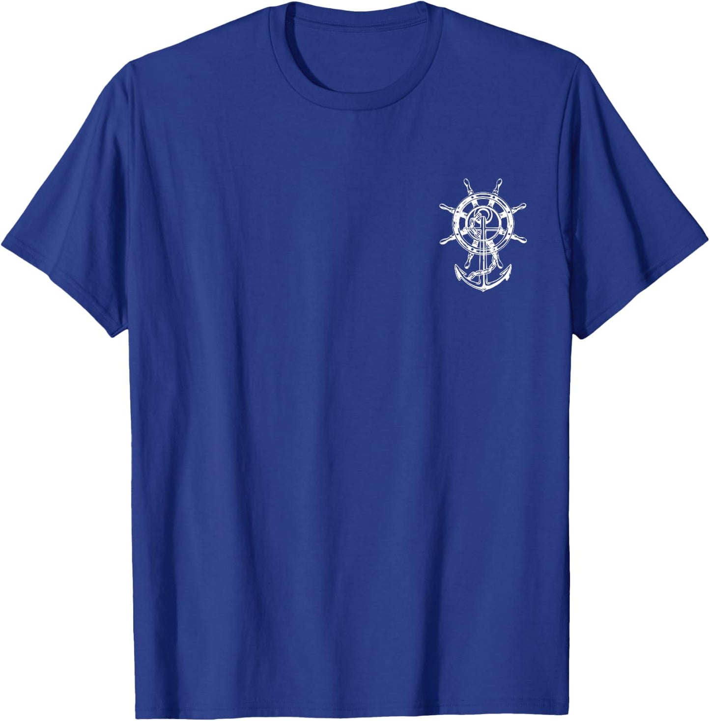 Anchor & Rudder Cool Boat Nautical Men Women Boy Sailing T-Shirt - T-Shirt | Royal