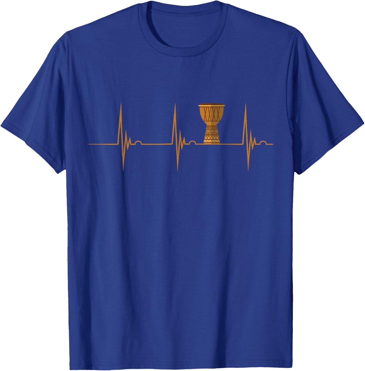 Djembe Drumming Heartbeat EKG Pulse Djembe Player Djembeist T-Shirt - T-Shirt | Royal