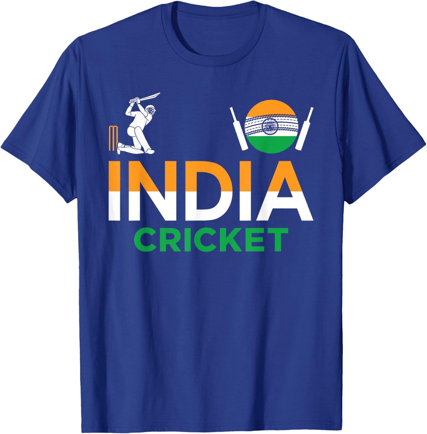 India Cricket Flag For Lovers Of Cricket Game Cricketers , Small, Black T-Shirt - T-Shirt | Royal