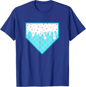 Funny Home Plate Drip - Ice Cream Softball & Baseball T-Shirt - T-Shirt | Royal